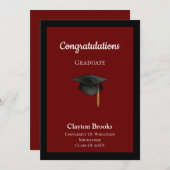 Invitation Grad Casquette Grad Graduation Party (Devant / Derrière)