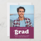 INVITATION GRAD CASQUETTES RETRO OFF À GRAD PHOTO GRAD INVITA (Devant)