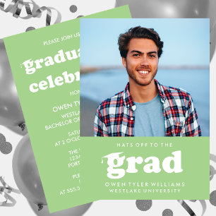 INVITATION GRAD CASQUETTES RETRO OFF À GRAD PHOTO GRAD INVITA