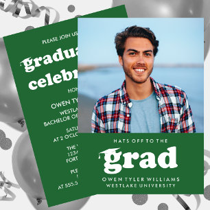 INVITATION GRAD CASQUETTES RETRO OFF À GRAD PHOTO GRAD INVITA