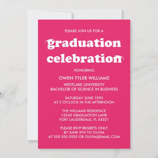 INVITATION GRAD CASQUETTES RETRO OFF À GRAD PHOTO GRAD INVITA (Dos)