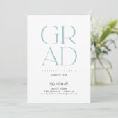 Invitation Grad d'envol | Bleu clair + Blancs (Debout devant)