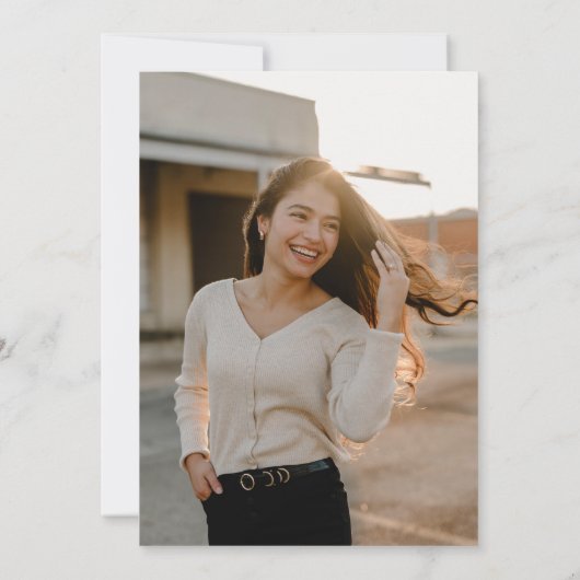 Invitation Grad d'envol | Bleu clair + Blancs (Dos)