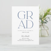 Invitation Grad d'envol | Dusty Blue + White Graduation (Debout devant)