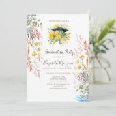 Invitation Grad fleur sauvage Meadow séché Grad Casquette gra (Debout devant)