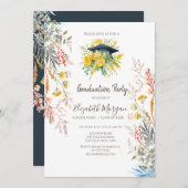 Invitation Grad fleur sauvage Meadow séché Grad Casquette gra (Devant / Derrière)