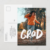 Invitation Grad Grad photo graduation carte postal (Devant / Derrière)