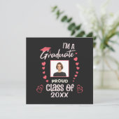 Invitation Grad Graduate Photo Graduate Classe Personnaliser (Debout devant)