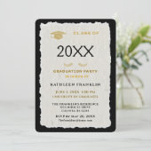 Invitation Grad Graduation Party Classic Elegant Personnalise (Debout devant)