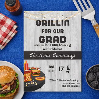 Invitation Grad & Grill Graduation Barbeque