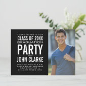 Invitation Grad masculin moderne| Parti des diplômes (Debout devant)