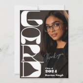 Invitation GRAD ! Merci photo de graduation de script moderne (Devant)
