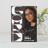 Invitation GRAD ! Merci photo de graduation de script moderne (Debout devant)