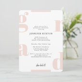 Invitation Grad Moderne Chic Blush Pink Graduation Party (Debout devant)