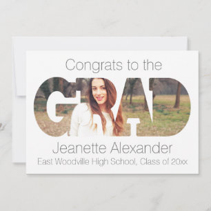 Invitation Grad Moderne Découpe Photo Graduation