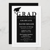 Invitation Grad Moderne Minimaliste Graduation (Devant / Derrière)