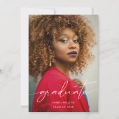 Invitation Grad Moderne noir Script photo superposition de la (Devant)