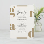 Invitation Grad Moderne Olive Green Graduation Party (Debout devant)