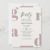 Invitation Grad Moderne Purple & Beige Graduation Party (Devant)