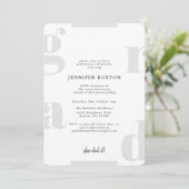 Invitation Grad moderne Silver Grey Graduation Party (Debout devant)