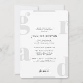 Invitation Grad moderne Silver Grey Graduation Party (Devant)