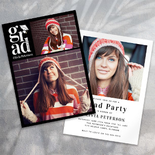 Invitation GRAD Multi Photo Collage Partie de graduation