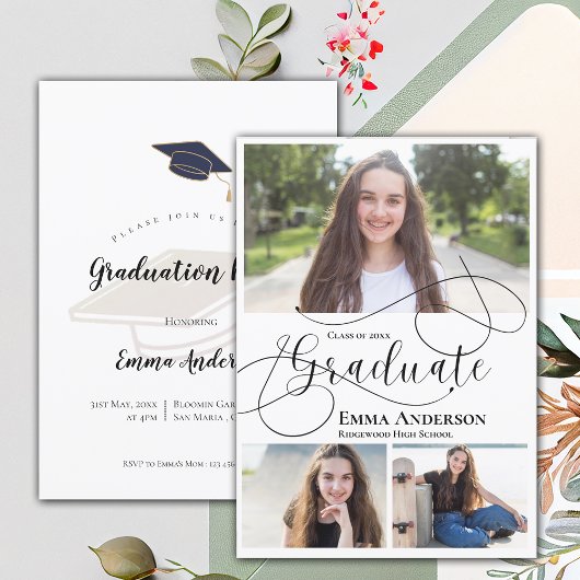 Invitation Grad Multi Photo Grad Party 2025