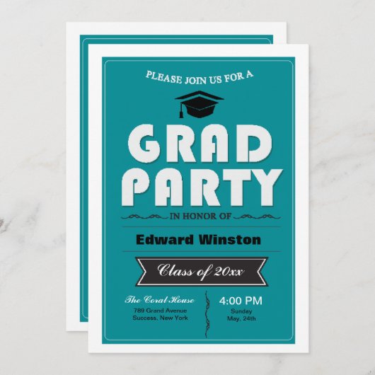 Invitation Grad Party (Devant / Derrière)
