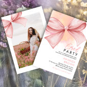 Invitation Grad party 2025 Bow rose Elegant tendance