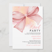 Invitation Grad party 2025 Bow rose Elegant tendance (Devant)