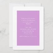 Invitation GRAD PARTY chic photo calligraphie tendance violet (Dos)