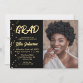 Invitation Grad Party Class of 2023 Gold Parties scintillant  (Devant)