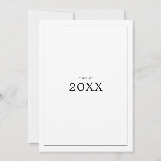 Invitation Grad Party minimaliste (Dos)