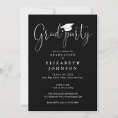 Invitation Grad Party noir et blanc (Devant)