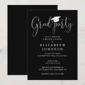 Invitation Grad Party Noir et Blanc Grad Grad Grad Grad Grad  (Devant / Derrière)