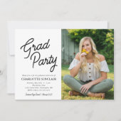 Invitation Grad Party Script photo Graduation (Devant)