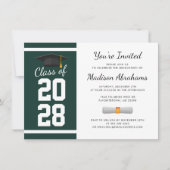 Invitation Grad Party Simple Green and White Graduation 2023 (Devant)