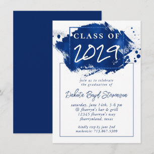 Invitation Grad peint Blue Splatter Brushstroke Party