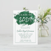 Invitation Grad peint | Green Splatter Brushstroke Party (Debout devant)