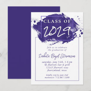 Invitation Grad peint   Pinceau violet violet violet