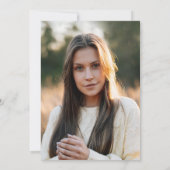 Invitation Grad Photo Bleu Néon Signé Parti de Graduation (Dos)