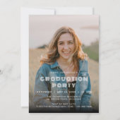 Invitation Grad Photo Collage Black Gold Graduation (Dos)