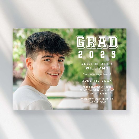Invitation Grad Photo Moderne Graduation