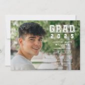 Invitation Grad Photo Moderne Graduation (Devant)