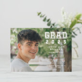 Invitation Grad Photo Moderne Graduation (Debout devant)