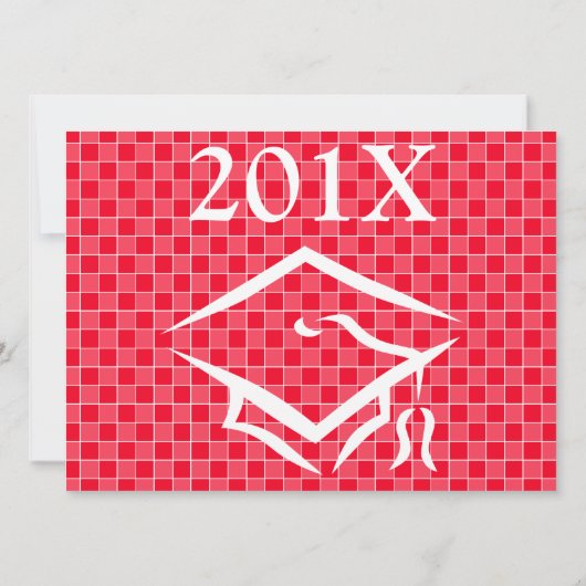 Invitation Grad Tiles (Rouge) (Dos)