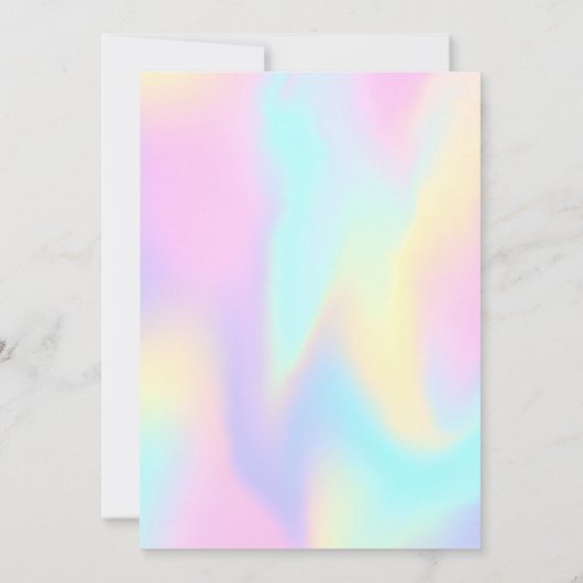 Invitation Gradient arc-en-ciel Calligraphie Coeur Anniversai (Dos)