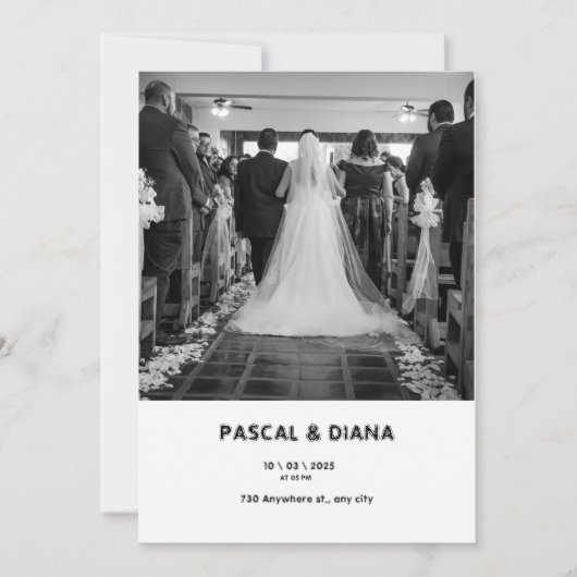 Invitation Gradient blanc Bienvenue au Mariage (Devant)