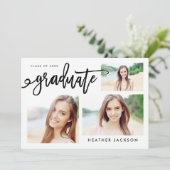 Invitation Graduate 2022 Trendy 3 Photo Collage (Debout devant)