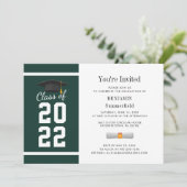Invitation Graduate 2024 Green White Graduation Party (Debout devant)